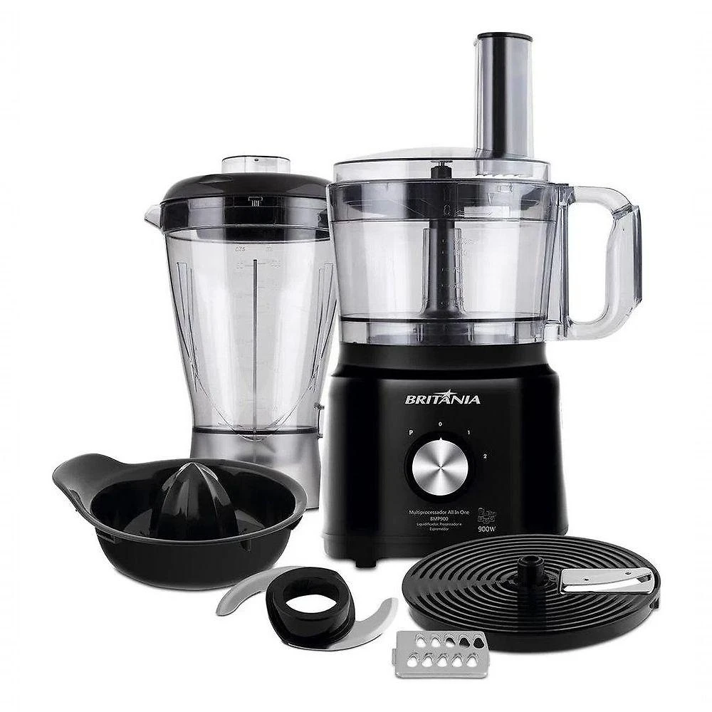 Multiprocessador All In One BMP900P 3 em 1 com 2 Velocidades e 900W para Receitas Variadas 110V