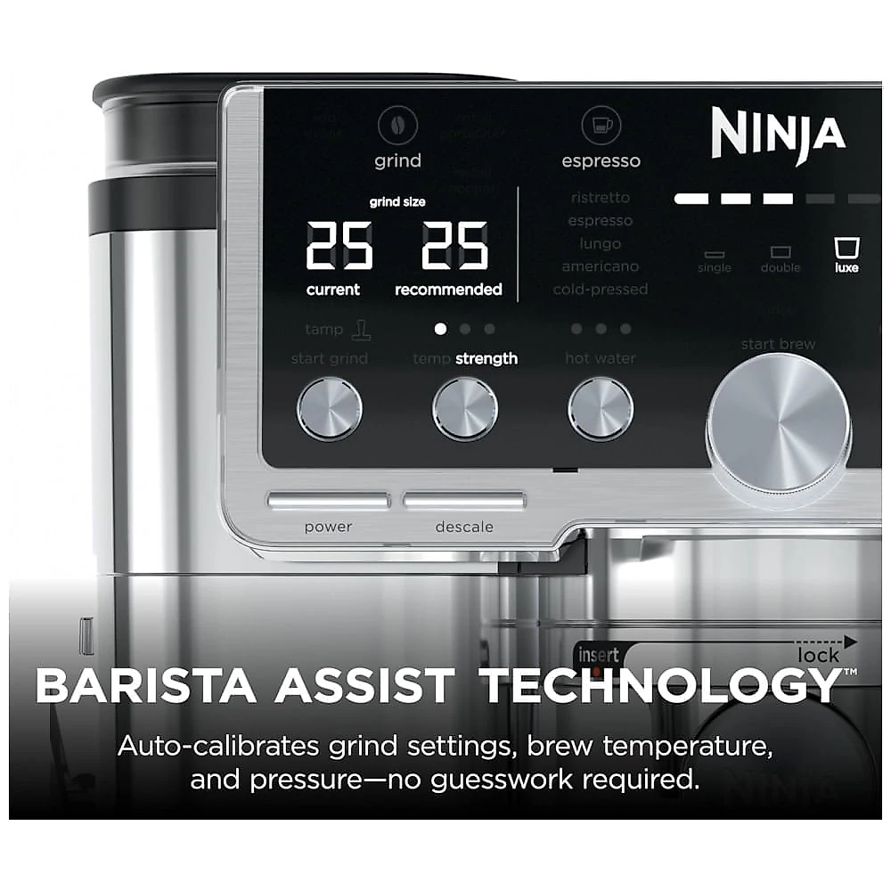 Máquina de Espresso Ninja Luxe Café Pro ES701 Inox, 2 L, Moedor Integrado, 120V