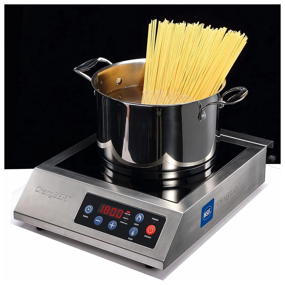 Cooktop de Indução Portátil CHANGBERT em Aço Inoxidável 1800W, 110V