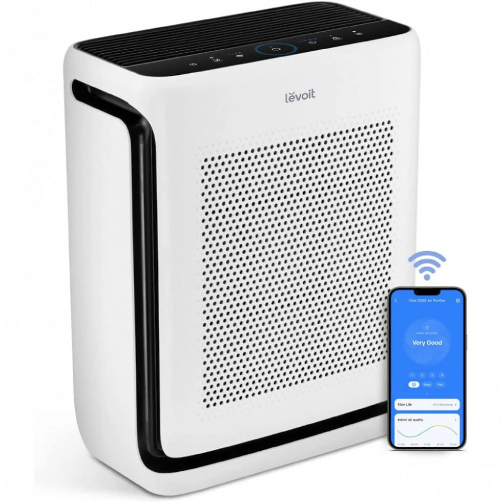 Purificador de Ar com Filtro True HEPA H13, Área até 90 m2 e Controle por APP, LEVOIT Vital200S, Branco