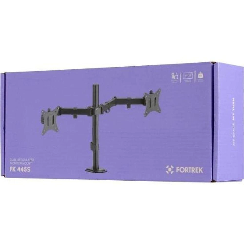 Suporte Articulado para Dois Monitores FK 445S para Telas de 17" a 32" Preto Fortrek