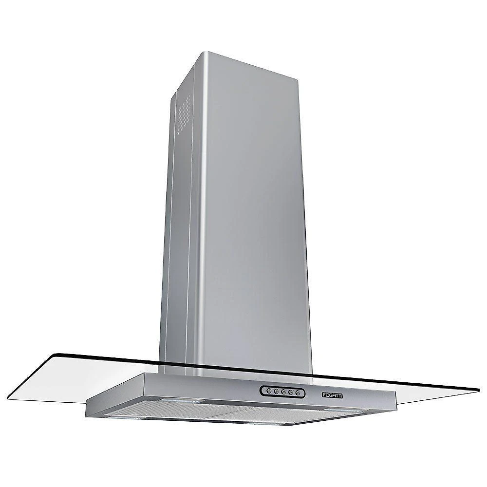 Coifa Ilha 90cm Vidro Reto Fogatti Inox 110V