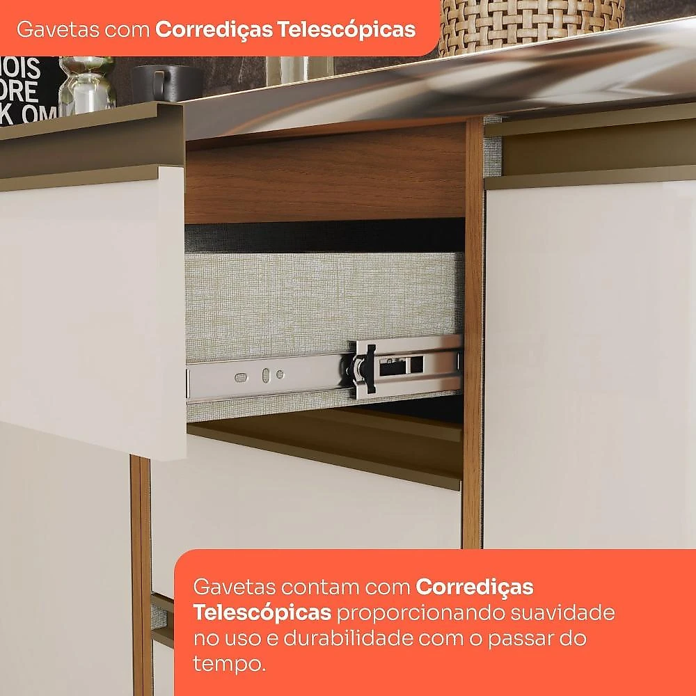 Cozinha Completa 9 Peças com Torre Quente para 1 Forno Venaly Cinamomo/Off White