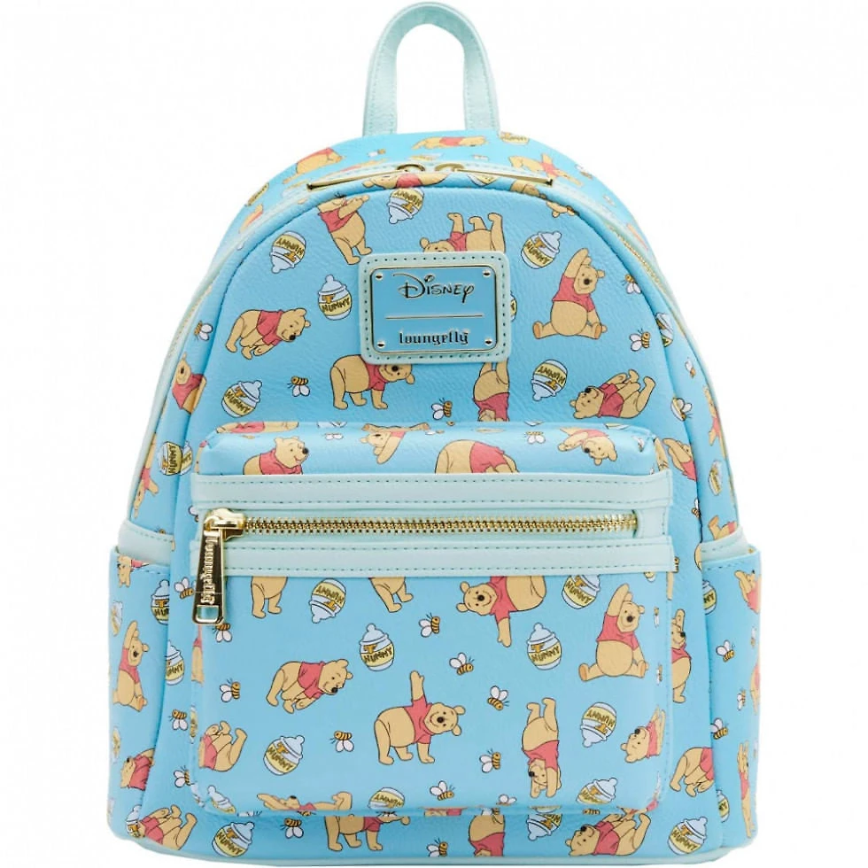 Mochila Escolar Infantil Loungefly Disney Urisinho Pooh para Crianças a Partir de 12 Anos, Azul