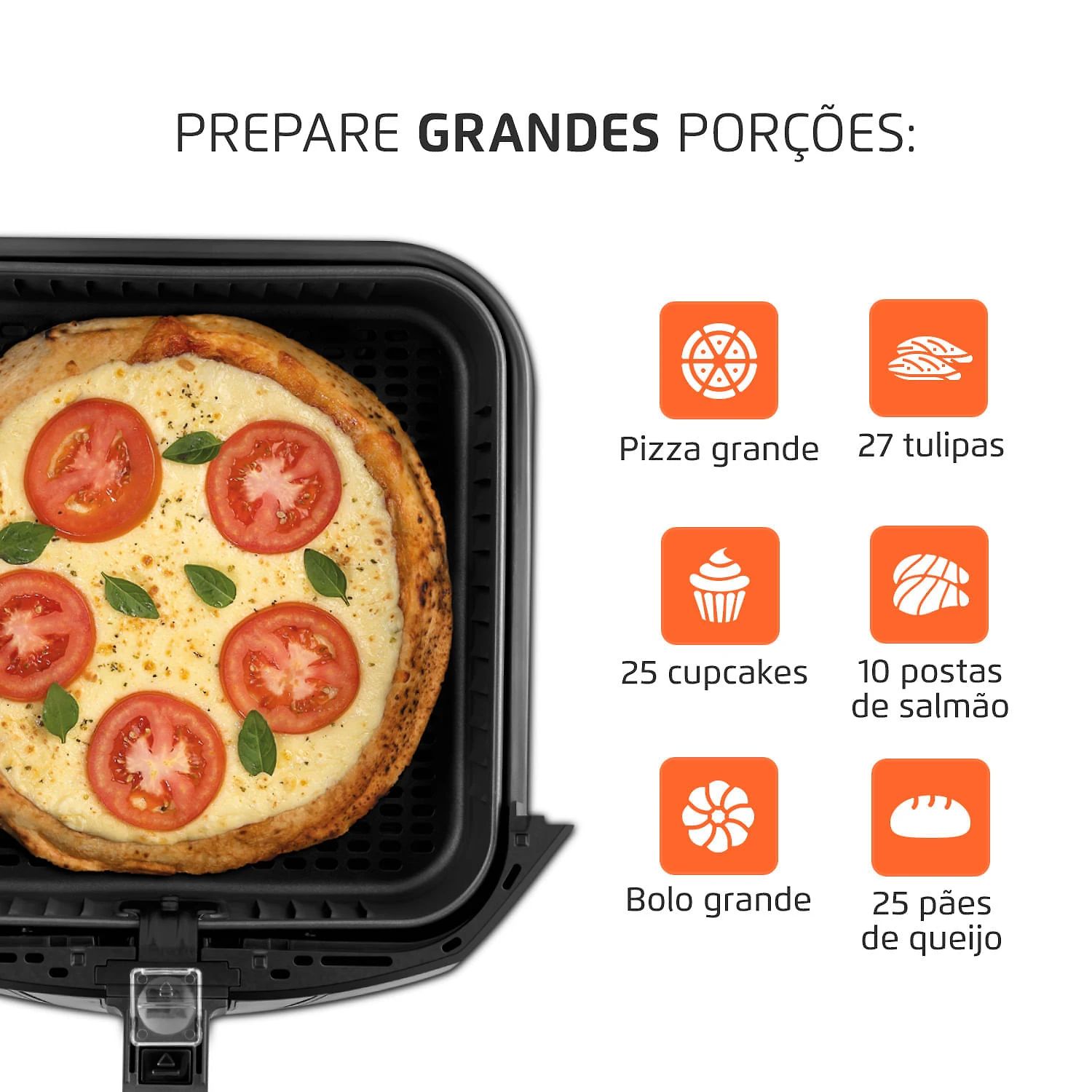 Fritadeira Sem Óleo Air Fryer 8 Litros AFN-80-BI Mondial 127V