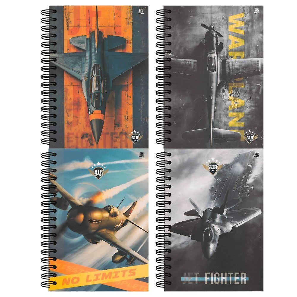 Caderno Espiral Capa Dura São Domingos Air Attack - Animativa com Folhas Pautadas 200X275MM 80