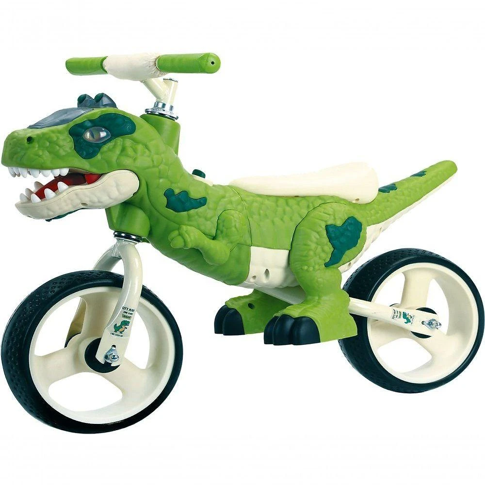 Bicicleta de Equilíbrio Balance Bike Dino T-Rex ARO 12 Verde Unitoys