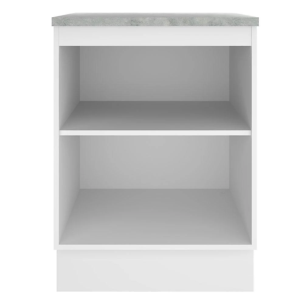 Balcão armário de cozinha 60 cm 1 porta branco/preto glamy madesa