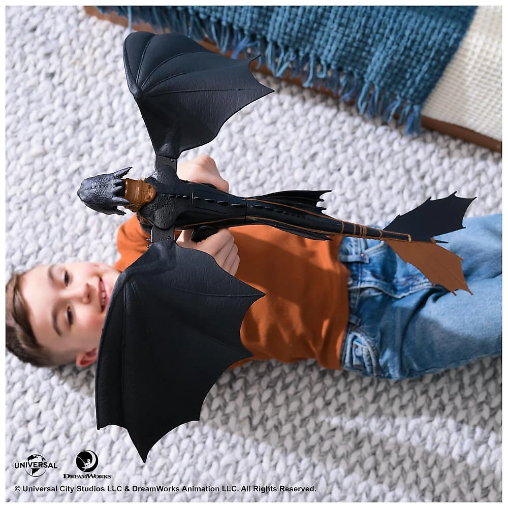 Dragões da Dreamworks - Como Treinar Seu Dragão: Toothless Explosão de Plasma - Boneco de Ação com Asas de 63,5cm, Luzes e Sons - Brinquedo para