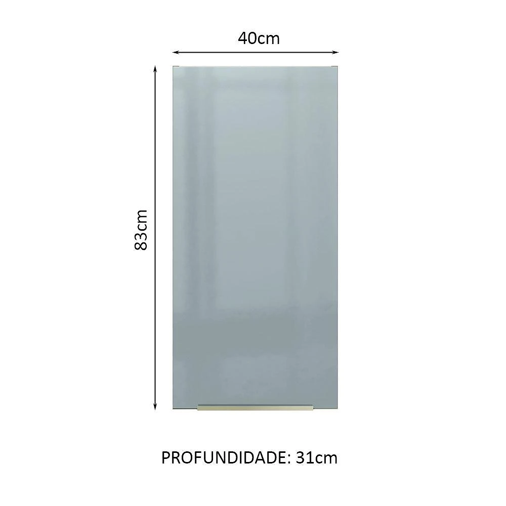 Armário aéreo madesa lux 40 x 83 cm 1 porta - rustic/cinza