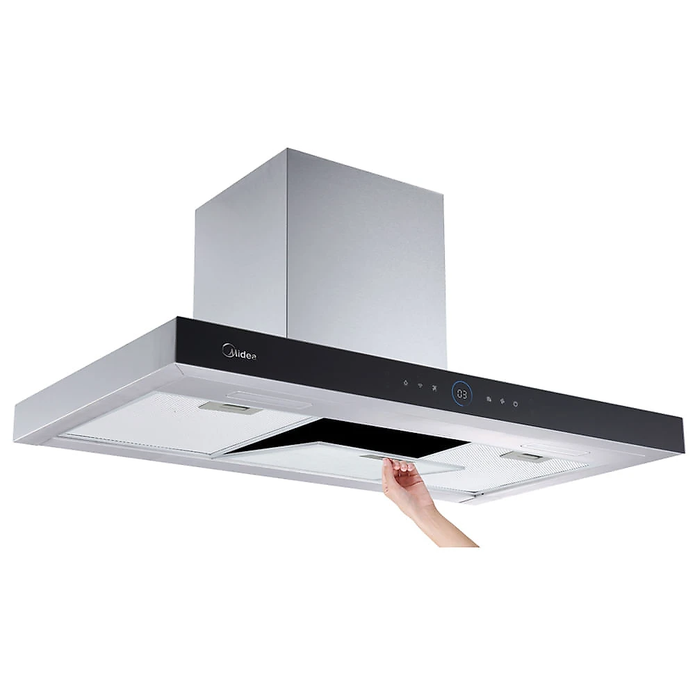 Coifa de Parede Smart Pro Touch Midea 90 cm com 03 Velocidades Inox e Preto - MH90M77A 110