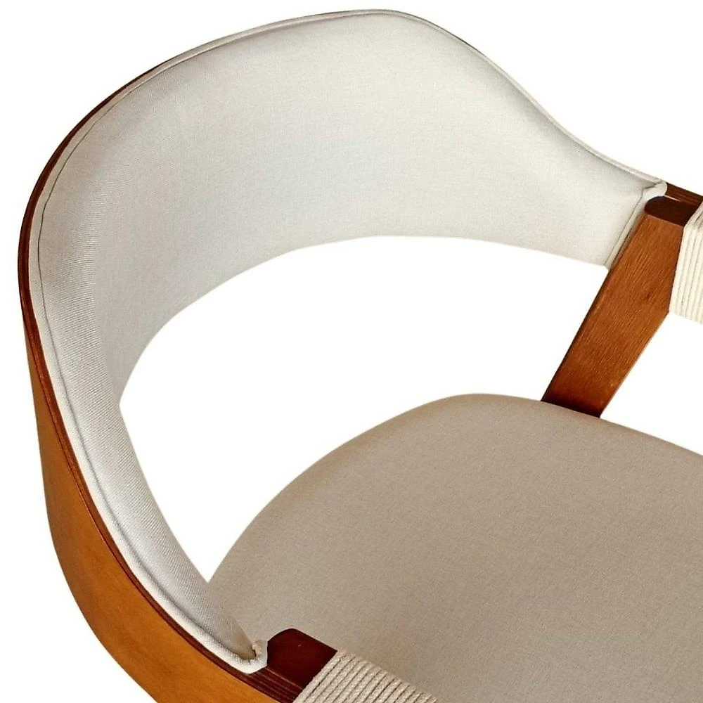 Poltrona/Cadeira Lux Madeira Tecido em Linho Marfim Qualidade Marfim
