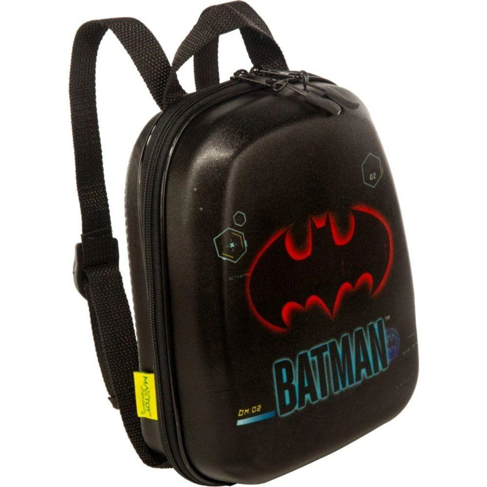Mochila Infantil Max Toy Batman Estrutura Rígida Alças Ajustáveis Preta