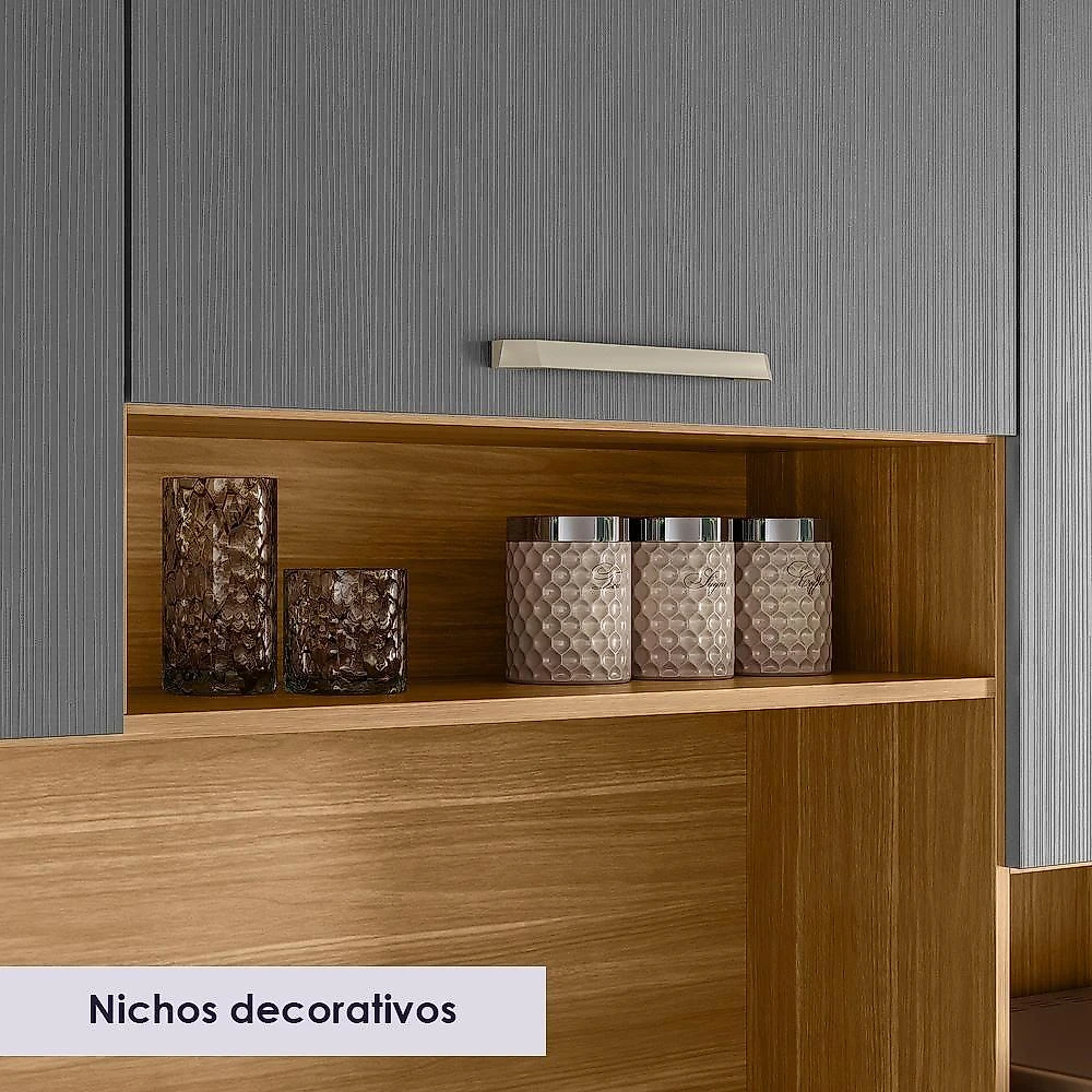 Cozinha Compacta 6p 2g 180 Cm Ferrara Freijo Gris Ktp