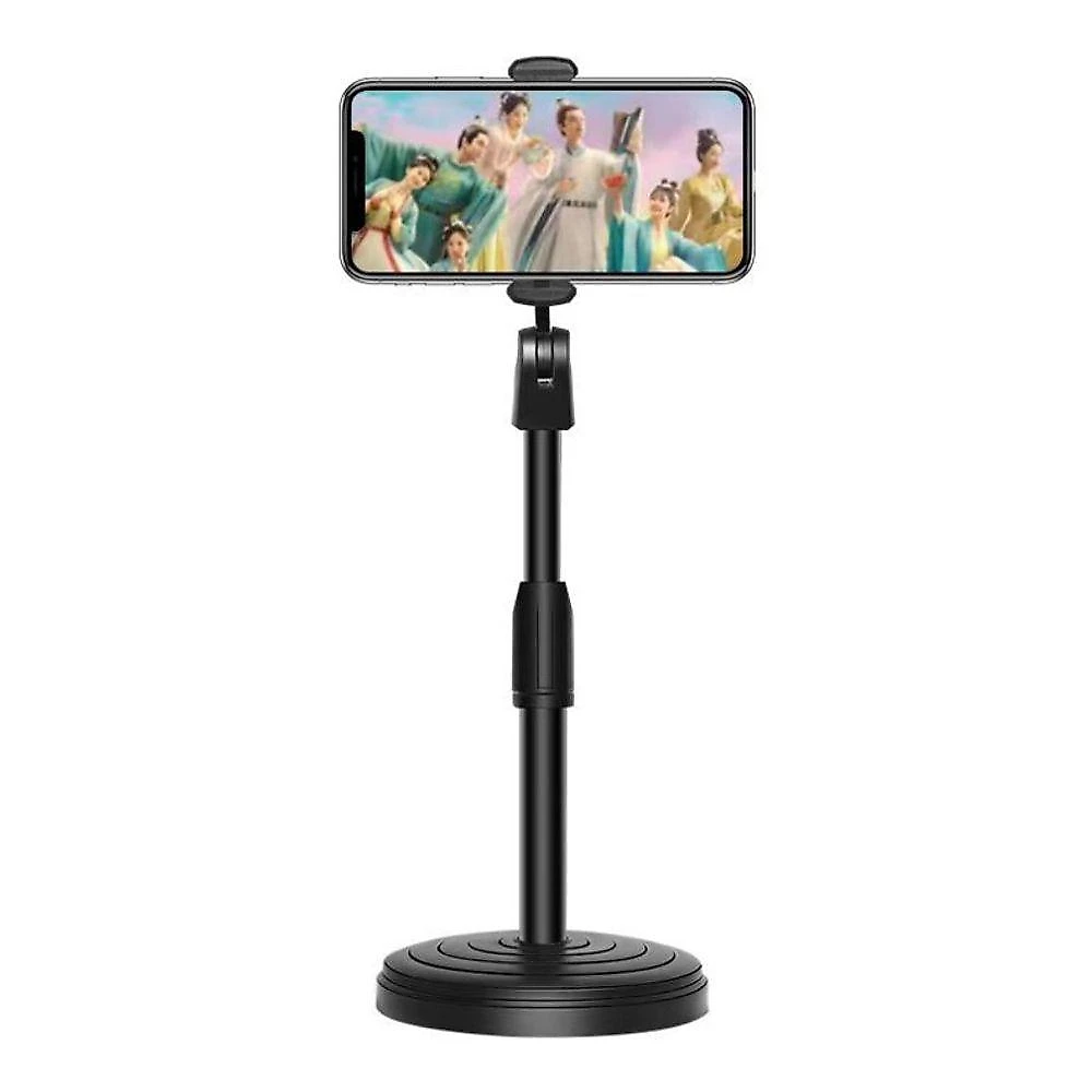 Kit Suporte Tripé de Mesa para Celular OEM Ajustável 360° para Vídeos em Plástico ABS Preto 2 Peças