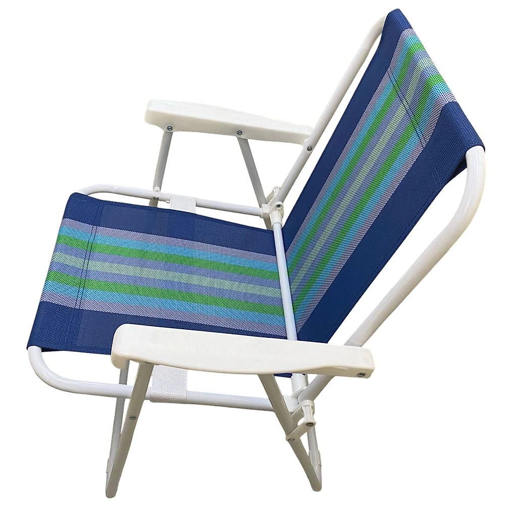 Cadeira de Praia BSL3803 com Assento em Poliéster e Estrutura em Aço Dobrável Azul Ideal Importados