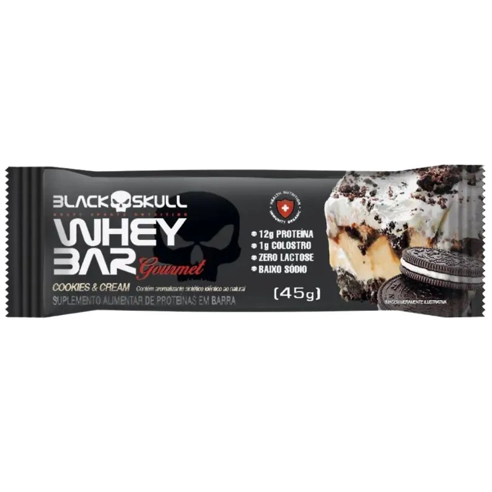 Barra de Proteína Whey Bar Gourmet Sabor Cookies e Cream 12g de Proteína 40g