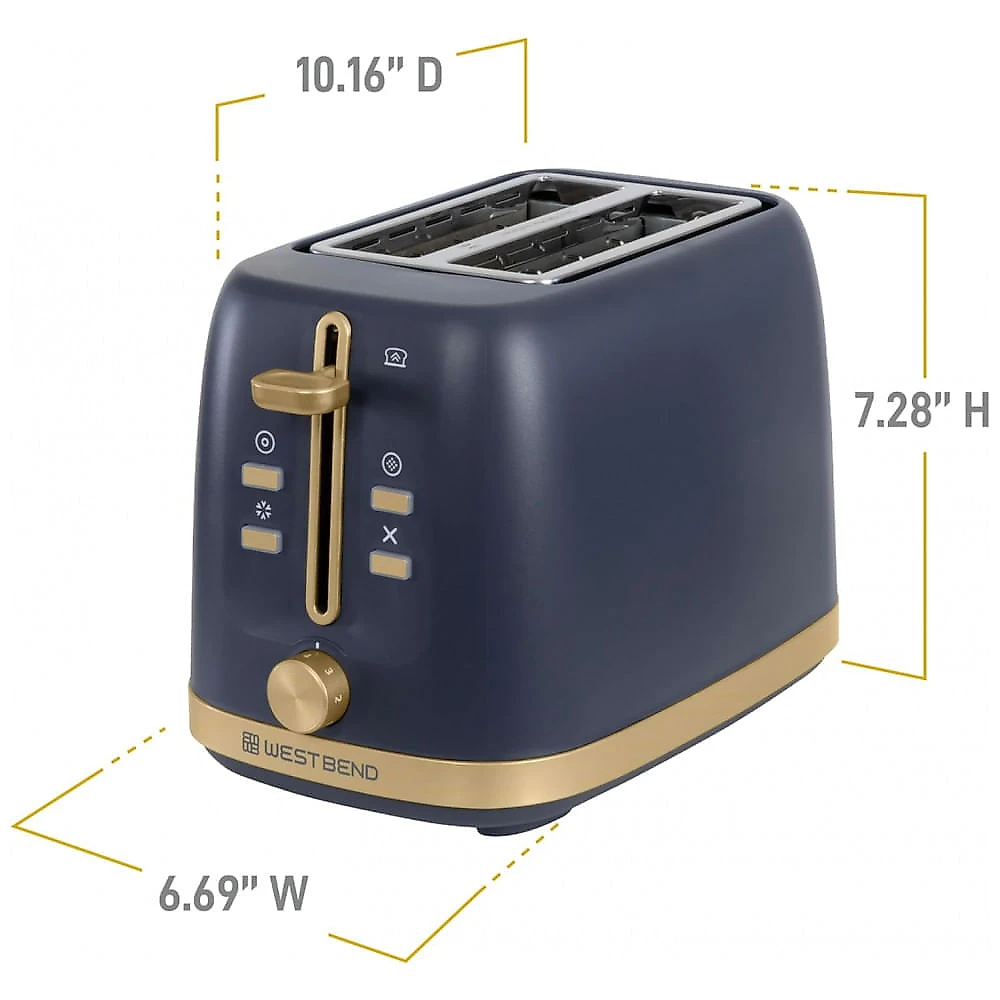 Torradeira West Bend Timeless 2 Fatias Azul e Dourada 7 Níveis de Tostagem 750W 110V