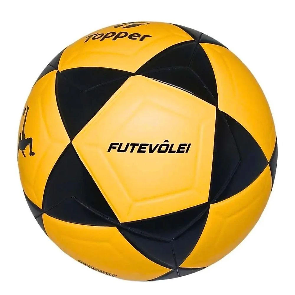 Kit 6 Bola de Futevôlei R1 Oficial para Areia Amarelo e Branco Topper
