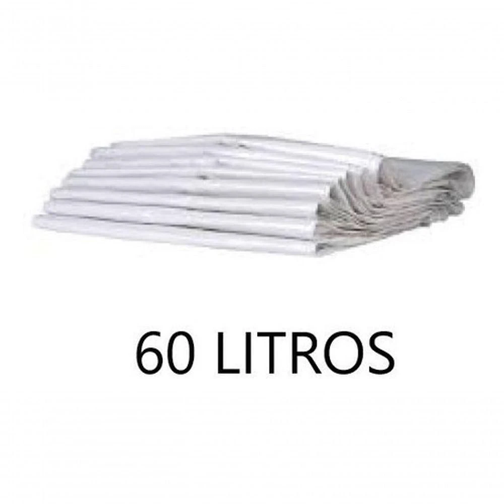 Saco para Lixo Saco de Lixo Branco 60 Litros Reforçado Pacote com 100 Unidades Higipack