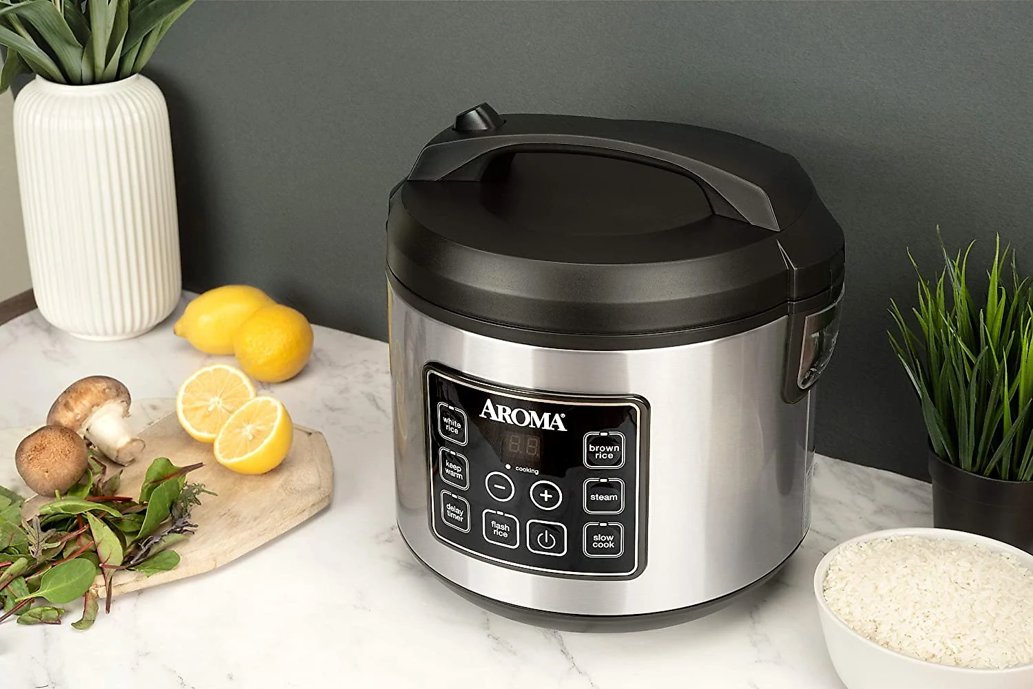 Aroma Housewares Panela Elétrica de Arroz, 4 L, 650W, 110V, preta.