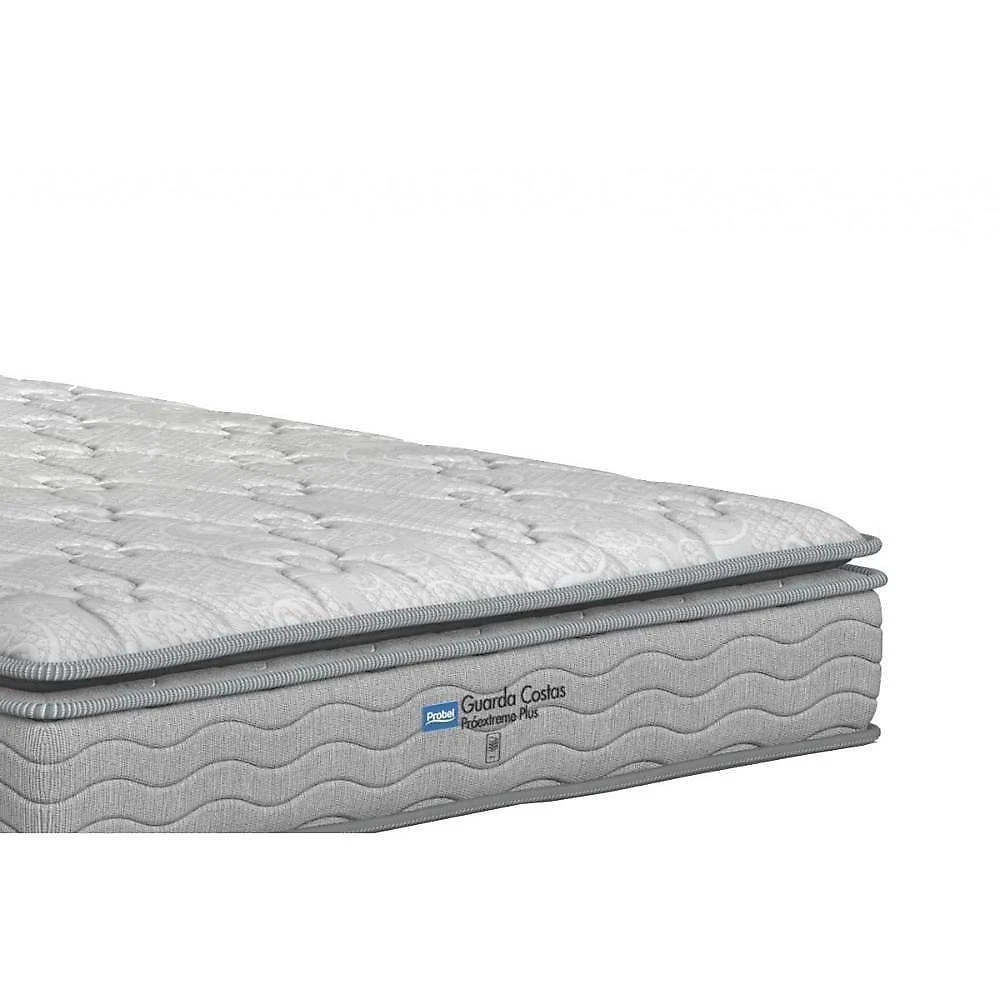 Cama Box Baú Casal: Colchão Anatômico Probel D45 Guarda Costas Próextreme Plus + Base Crc Suede Black (138x188)
