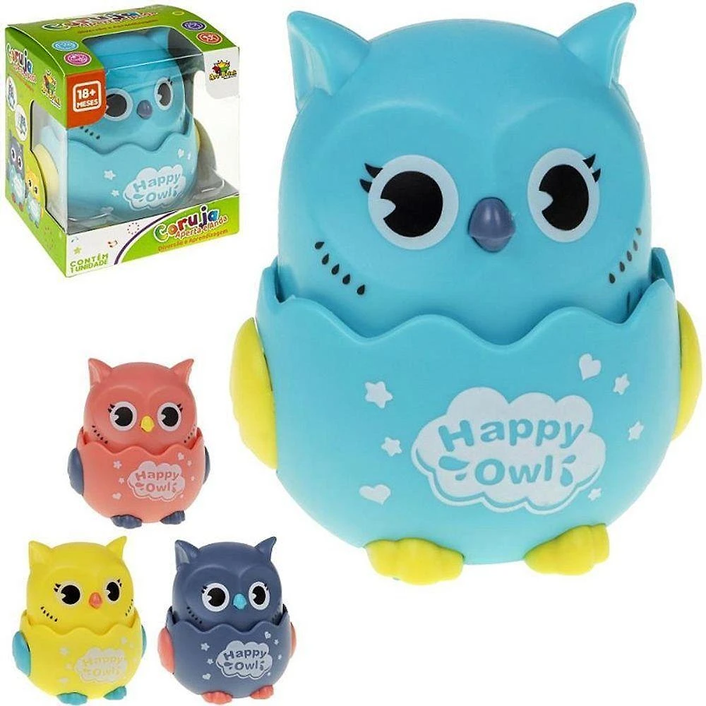 Brinquedo para Bebê Coruja Aperta e Anda Coordenação Motora Art Brink