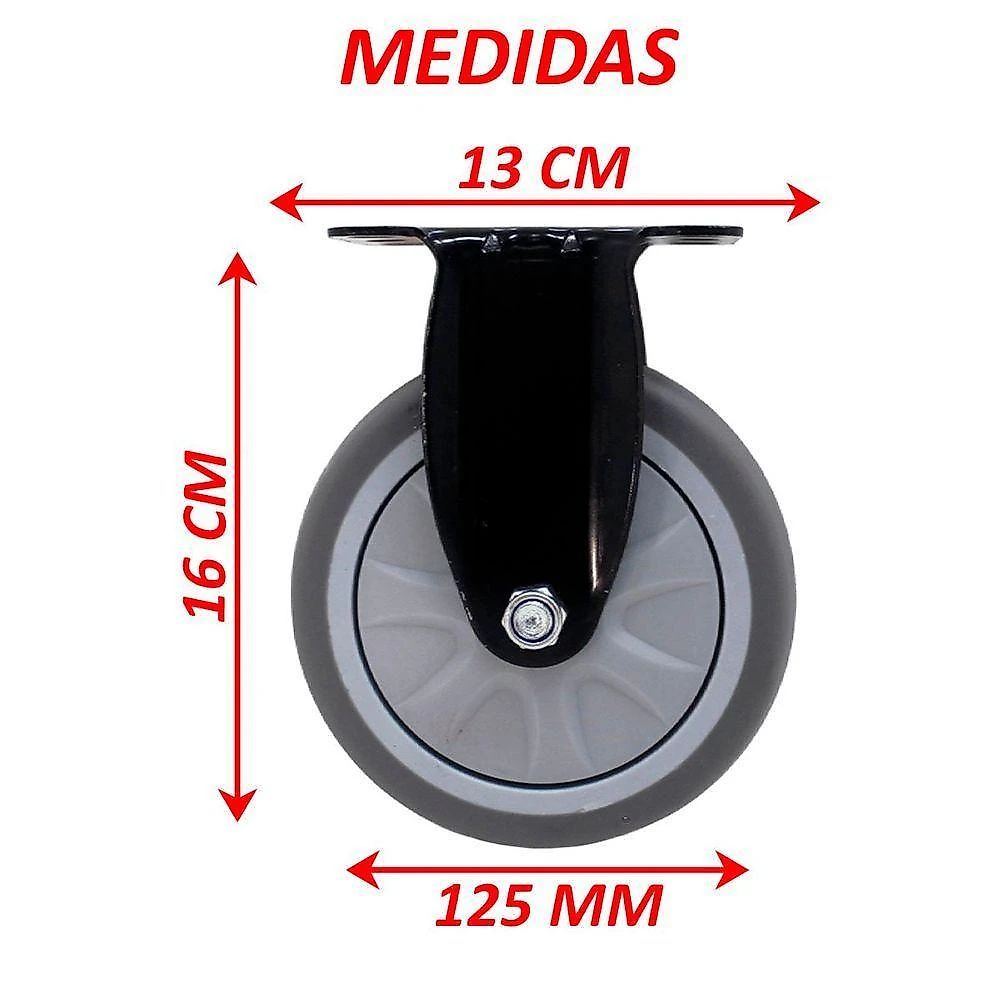 Kit 8 Rodinhas Roda Rodizio Reforçado Anti Risco De 125x32mm