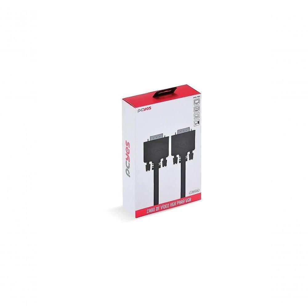 Cabo de Vídeo Vga 15 Pinos Macho 5m para Monitores Notebooks Computadores e Tvs Pcyes