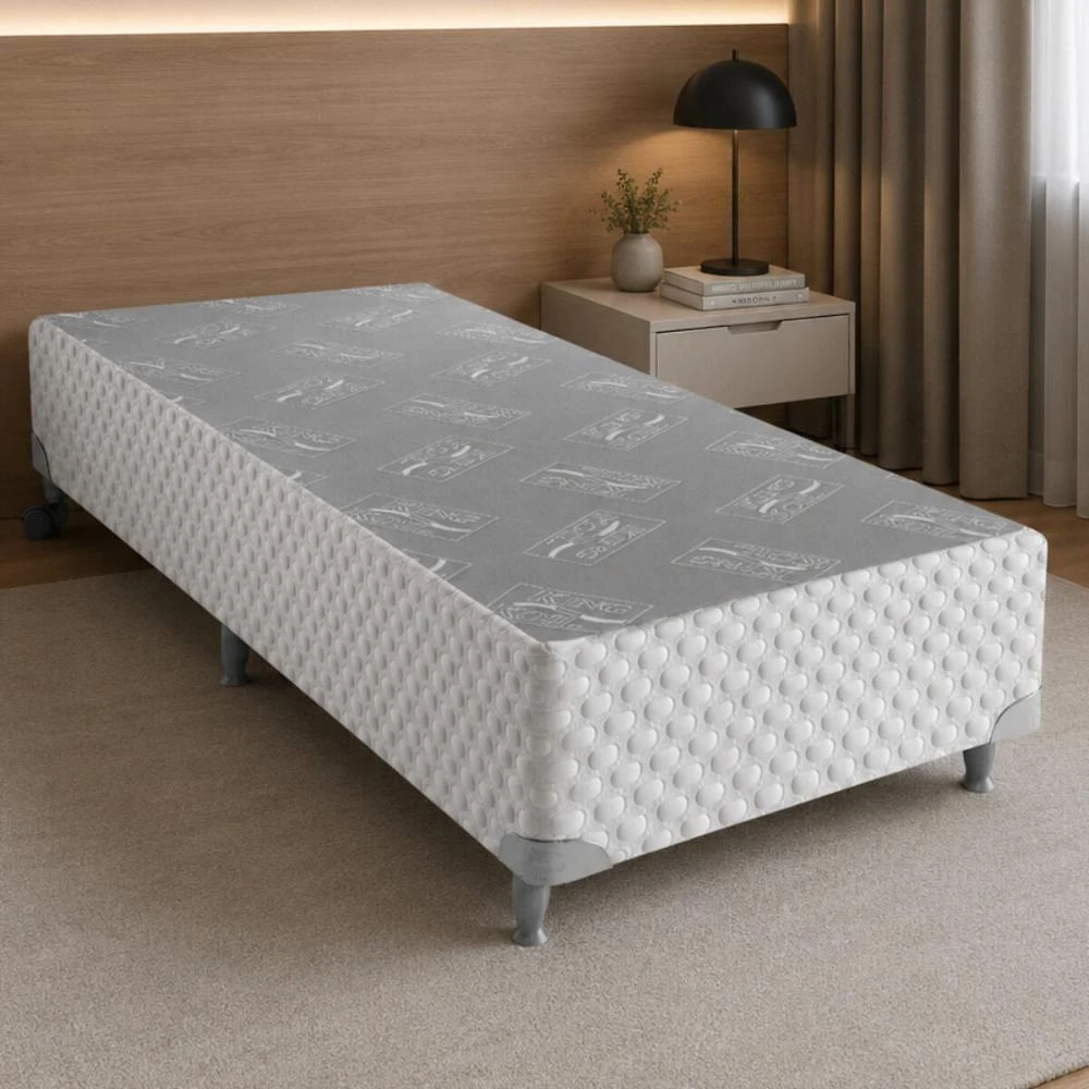Base para Cama Box Solteirão CR461B Estrutura em Madeira Branco Multimóveis 96CM