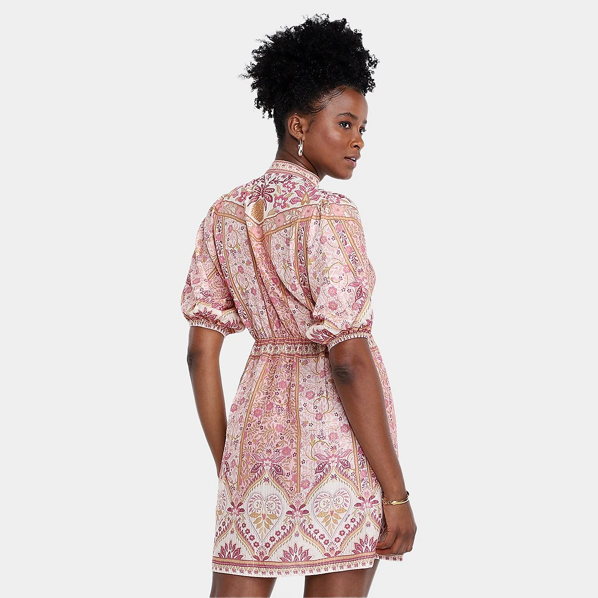 Miniatura Vestido Farm Curto No Meu Jardim Feminino Bege - G