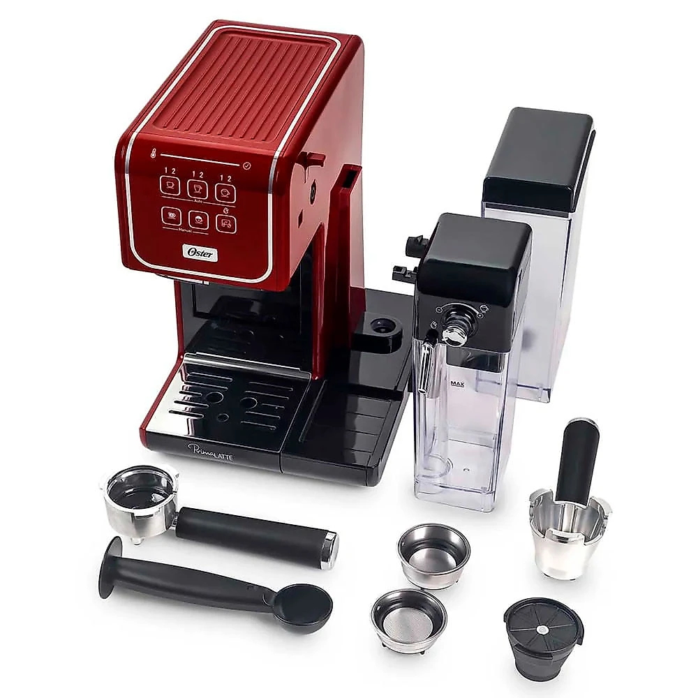 Cafeteira Espresso Oster PrimaLatte Touch Vermelho - 127V