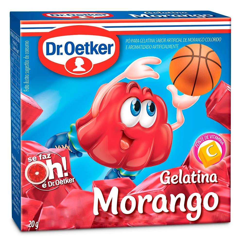 Gelatina em Pó Dr. Oetker Sabor Morango 20g