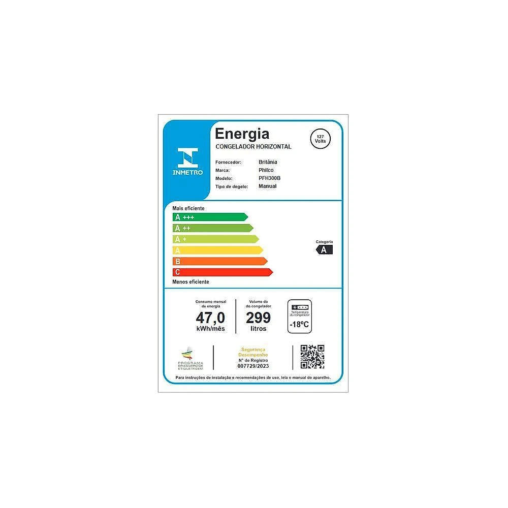 Freezer Horizontal Philco 299L PFH300B 2 Em 1 A E A+ 220V