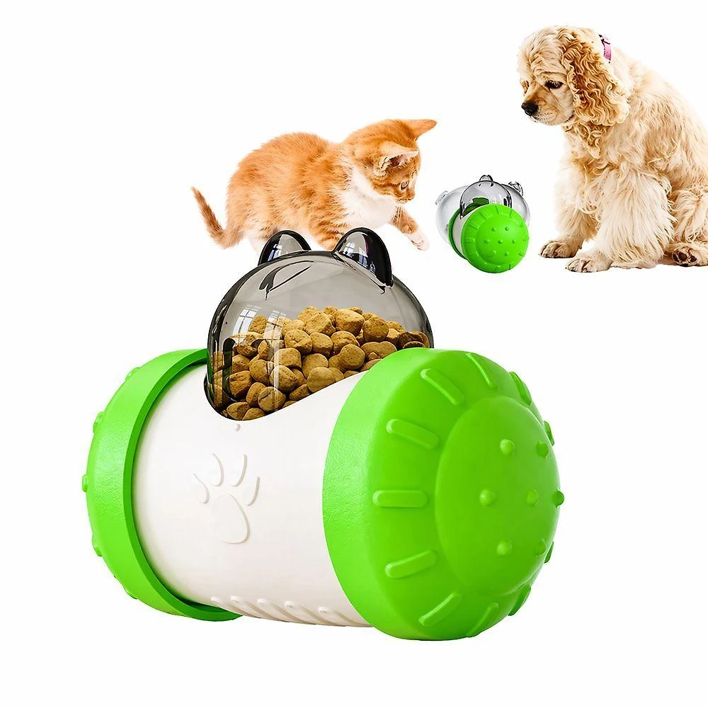 Brinquedo Comedouro Lento Para Pets - Dispensador De Ração Atóxico E Resistente Para Cães E Gatos - Verde