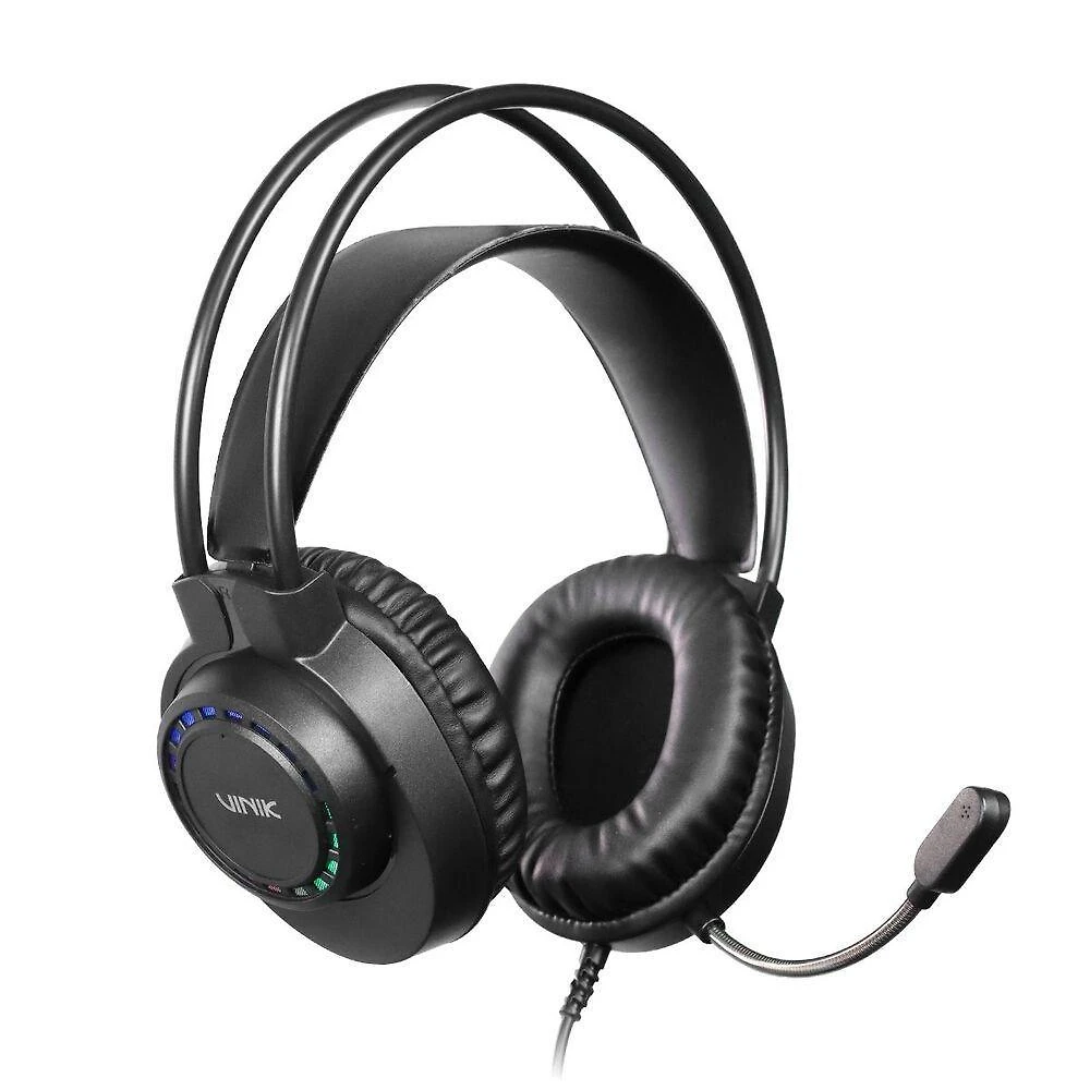 Headset Gamer Vinik VKHSGVCN Vulcano USB com LED Rainbow para Pc e Console