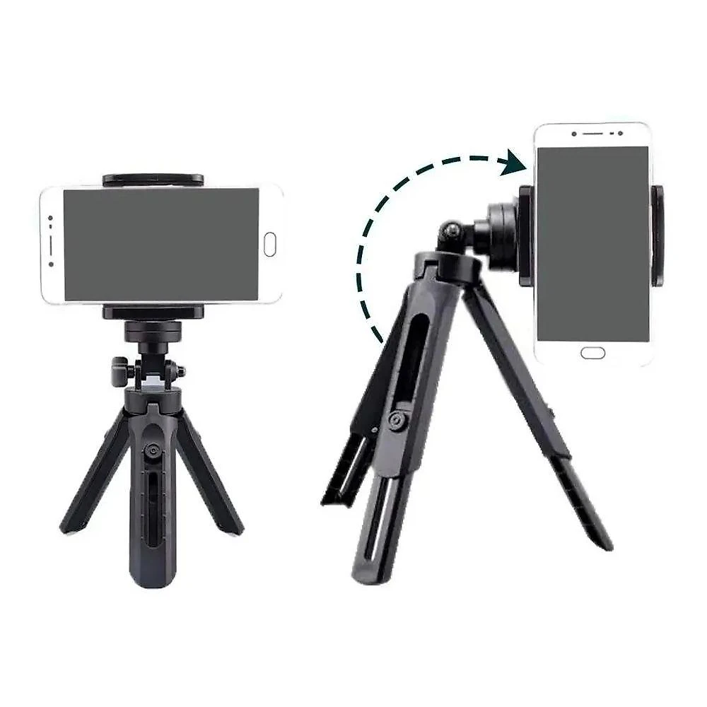 Suporte Mini Tripé de Mesa para Celulares Câmeras e Gopro 360 graus  Ajustável Rotação 360 graus
