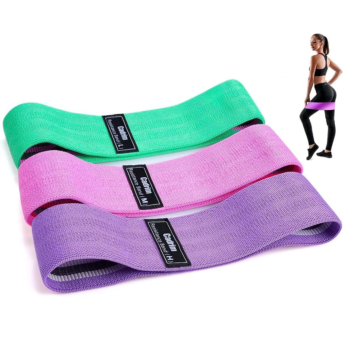 Miniatura Hip Band Kit 3 Faixas Elasticas Treino Gluteos Pernas