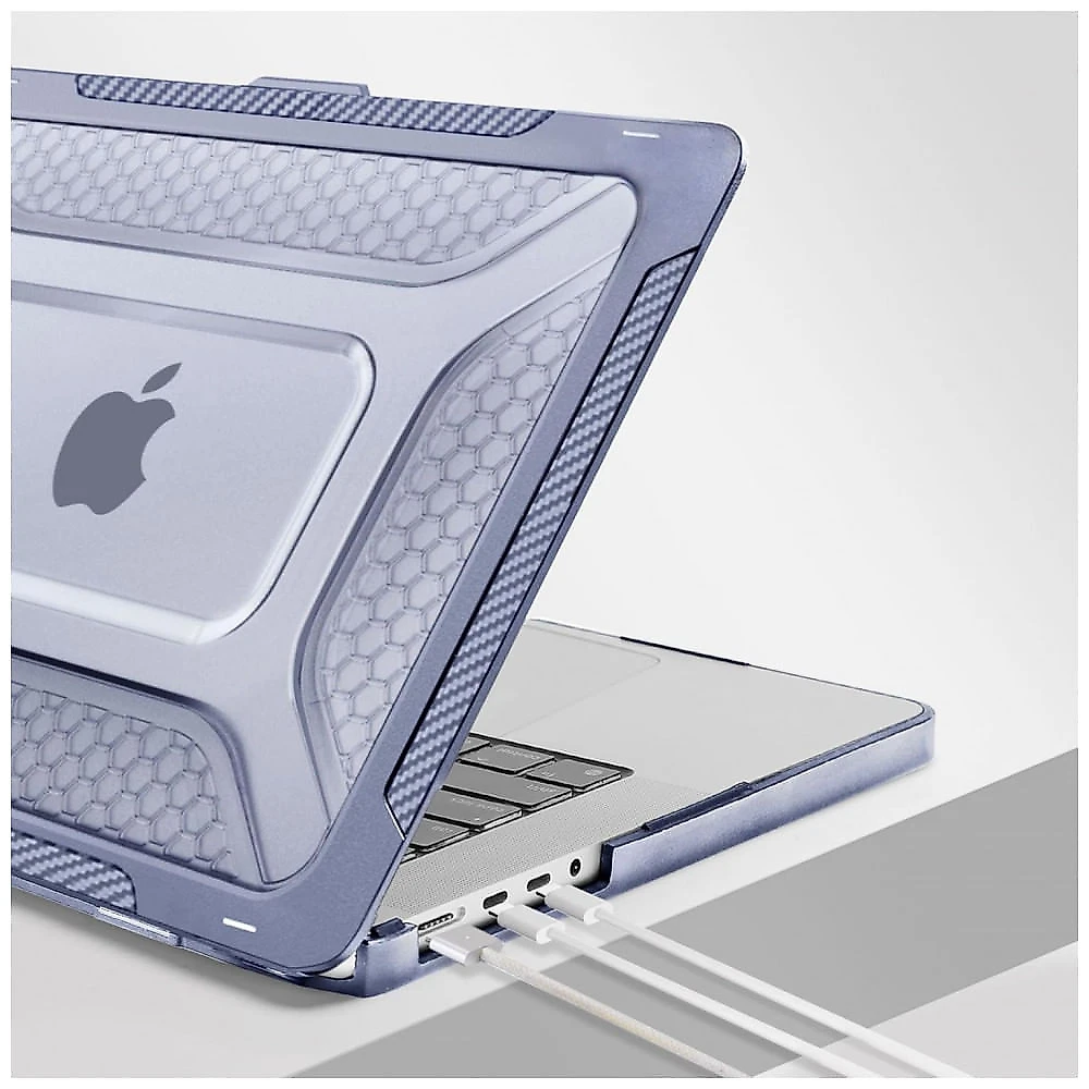 MOSISO Case 16" para MacBook Pro com Bumper TPU Honeycomb, Kickstand Dobrável e Capa de Teclado, Lavanda Cinza