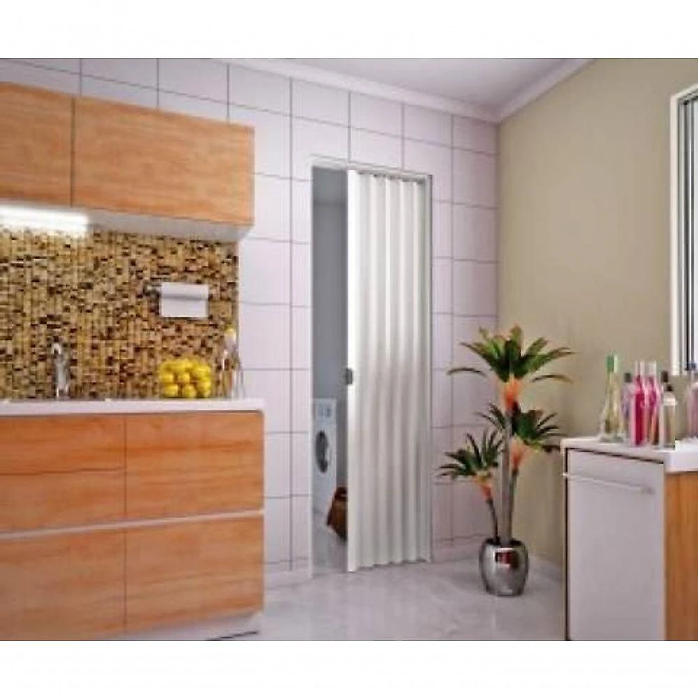 Porta Sanfonada De Pvc Plasbil 210x70cm Cinza