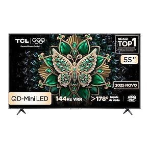 Smart TV 55” TCL 55C6K 4K QD-Mini Led 144Hz Sistema Operacional Google TV