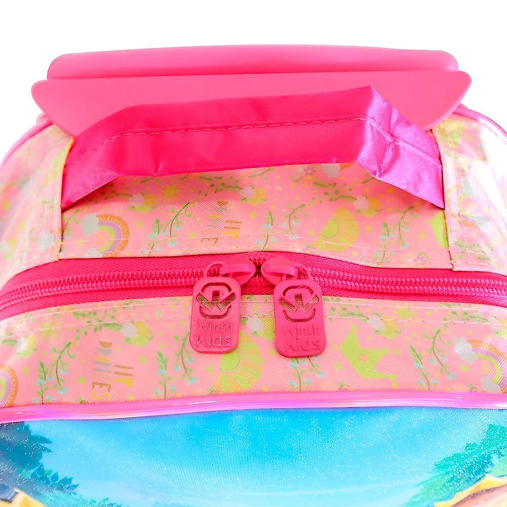 Kit Mochila Escolar de Rodinhas GXM com Lancheira Térmica e Estojo Princesa Rosa