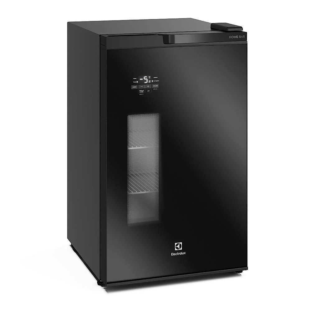 Cervejeira home bar electrolux eb100 frost free 100l porta de vidro preta 110