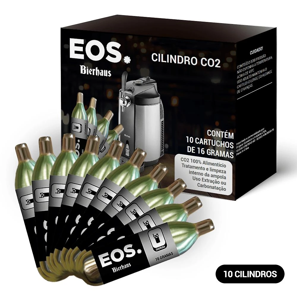 Kit Cilindro de CO2 Alimentício ECC16 para Chopeira EOS ECE05 - 10 unidades
