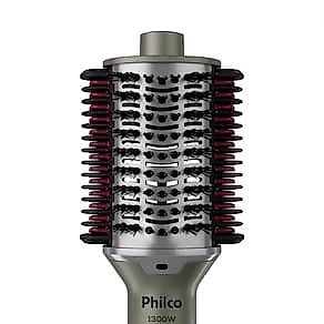 Escova Secadora Philco PES30 1300W 4 em 1 Cerâmica Bivolt Prata Cromado