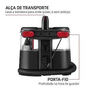 Extratora e Higienizadora Portátil Mondial Deep Cleaner I 1650W EXP-01-R Preto/Vermelho 110V