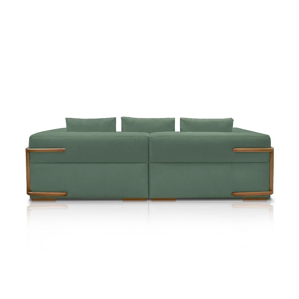 Sofá Nuuk Bipartido 4 Lugares 280cm Verde Linho G63 Gran Belo