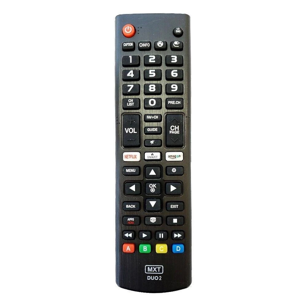 Controle Remoto Grupo MXT 01377 para Smart TV Compatível com LG e Samsung Preto