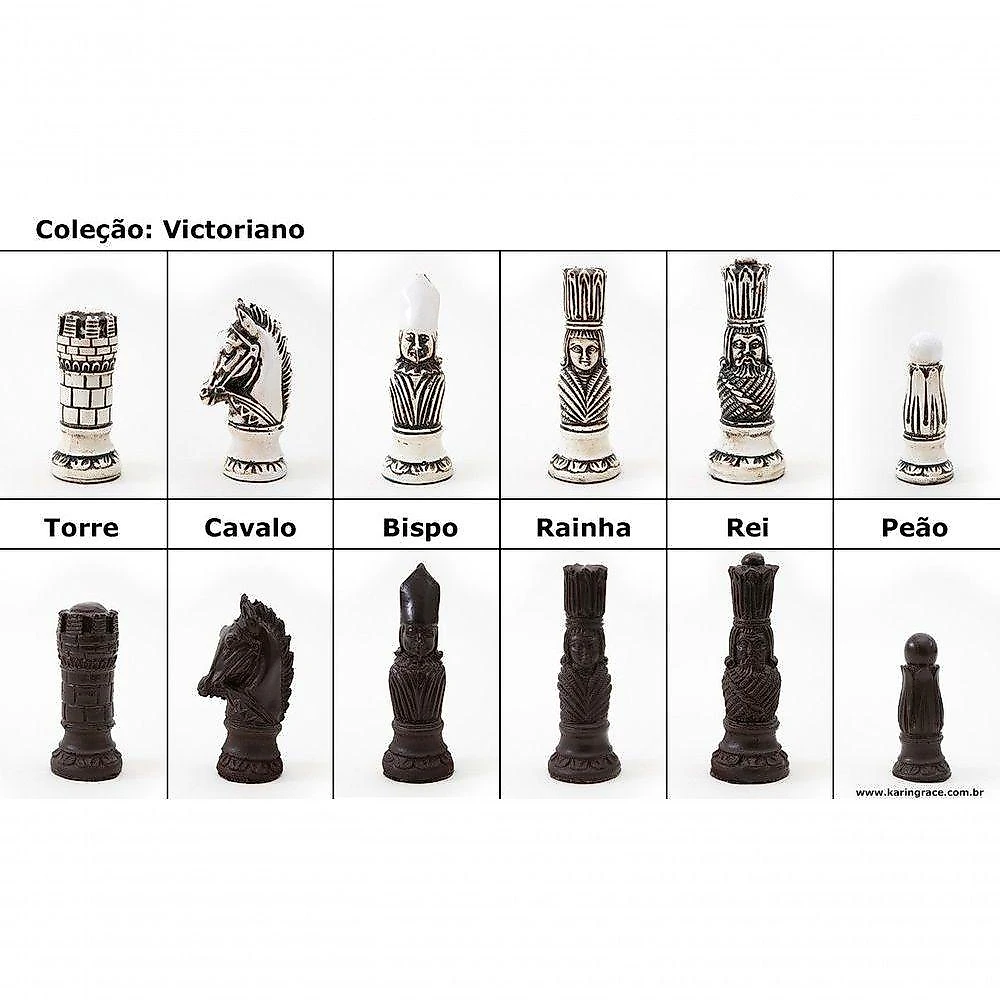 Peças De Xadrez Em Resina - Coleção Victoriano