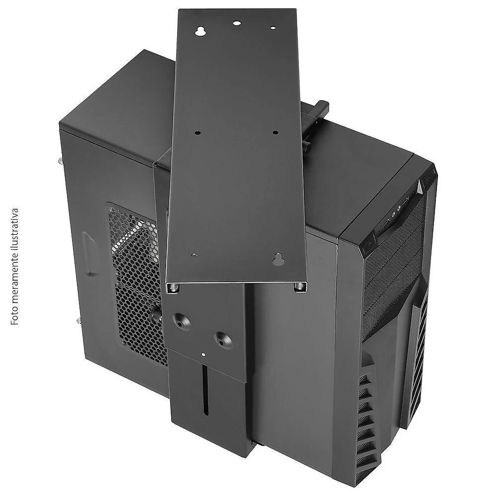 Suporte para Gabinete CPU PLMSC03 com Rotação 360 graus  e Ajuste de Altura 300-533mm Preto Pcyes